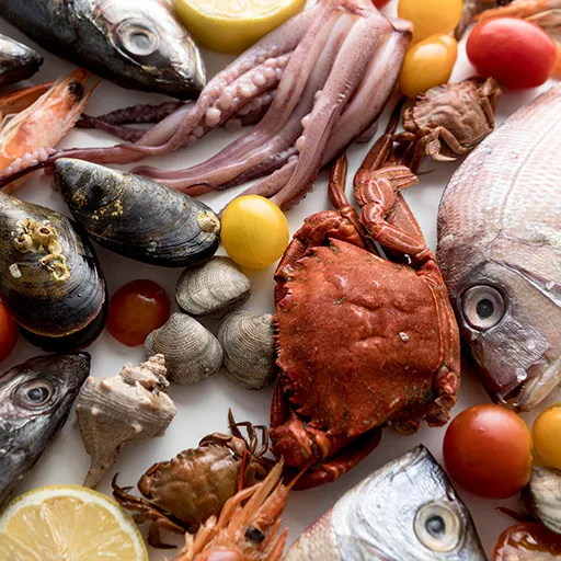 Pescados y mariscos frescos